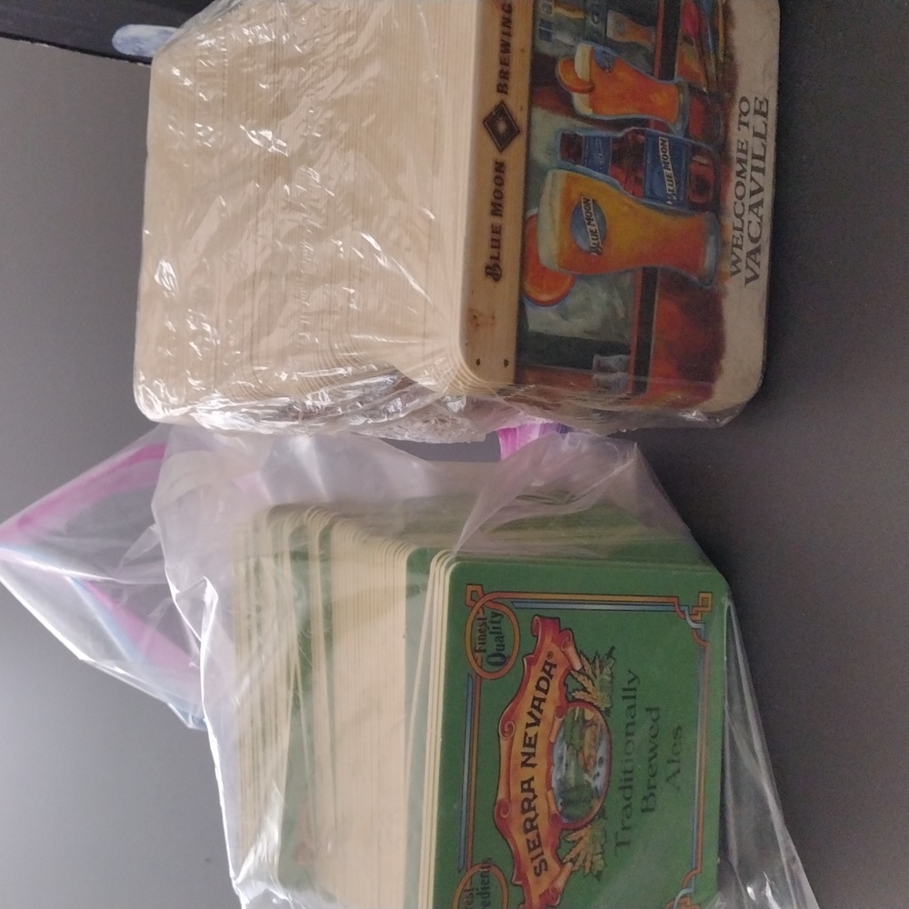Sierra Nevada and Blue Moon Brewing Co. cardboard coasters